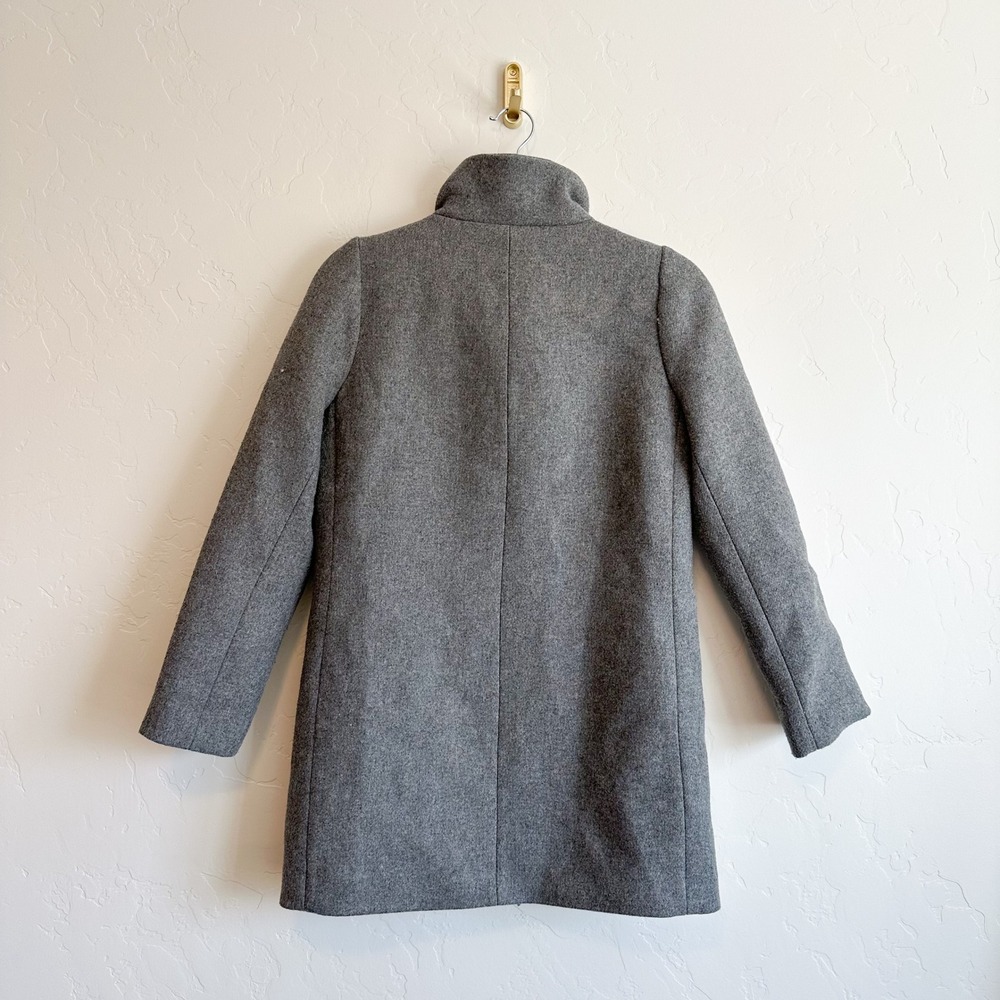 J.Crew Mercantile | City Wool Blend Stand Collar Mid Length Coat Jacket Gray 00P - Picture 3 of 7